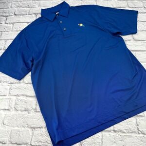FootJoy Mens Large Polo Shirt Blue Embroidered Umbrella Golf Sportswear